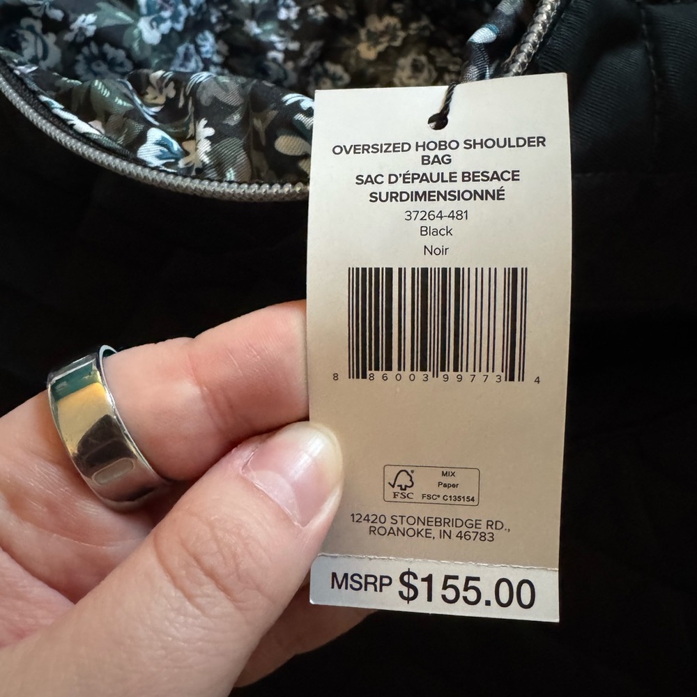 NWT Vera Bradley Oversized Hobo Shoulder Bag - Picture 5 of 6